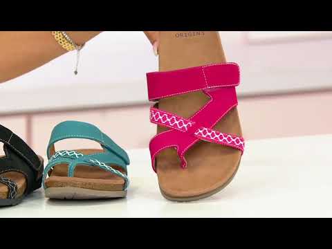 Earth Origins Nubuck Toe-Post Sandals - Ossi on QVC