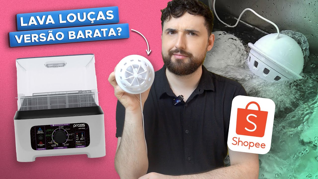 😱 COMPRAS DA SHOPEE PARA COZINHA | Testei Máquina de Lavar Louça Portátil | Vale a Pena?