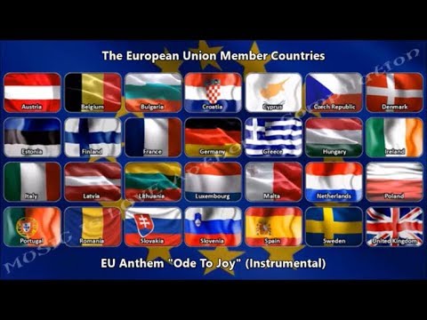 European Union Anthem "Ode To Joy" (instrumental) and Flags of Members (Remake)