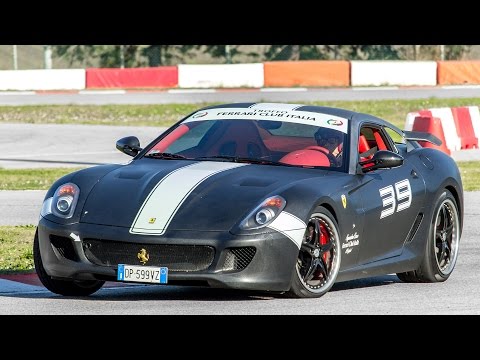 CARBON FERRARI 599 GTB FIORANO HGTE - REVIEW, start-up and laps on track 2016 HQ