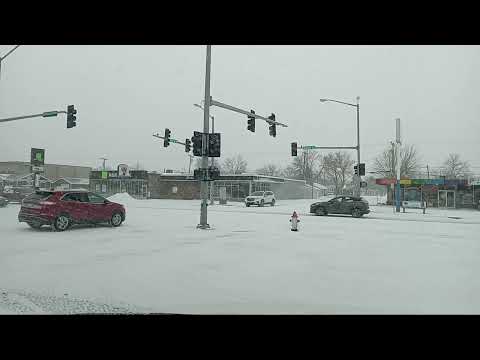 Snowy Drive Down Grand Ave. Billings, MT February 22nd 2023