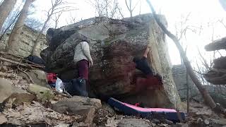 Video thumbnail of Platypus, V8. Holy Boulders