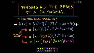 Download the video "❖ Finding all the Zeros of a Polynomial - – Step-by-Step Example Using Rational Roots Test ❖"