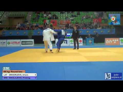 Judo 2013 European Championships Juniors: Grigorjevs (LAT) - Nikolajevic (SRB) [-66kg]