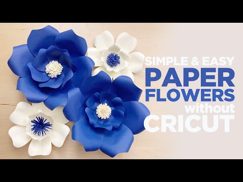 DIY Paper Flowers without Cricut | Simple and Easy Paper Flower Making | No Template needed
