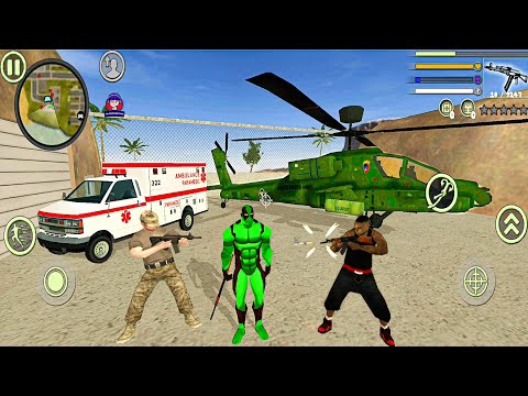 Green DeadPool Rope Hero Vice Town Simulator New Army Base #16 - Android Gameplay