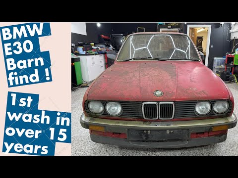 Barn find BMW E30 - First wash in over 15 years - The process !