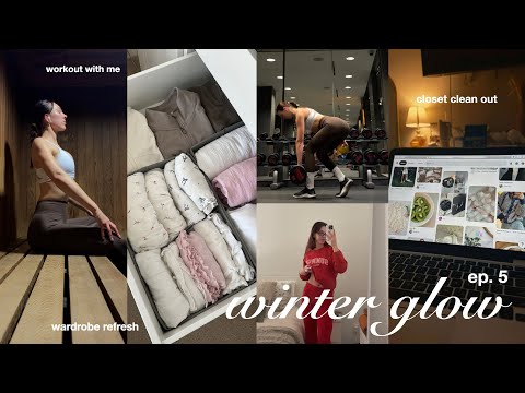 closet clean out, wardrobe reset & recreating Pinterst outfits🤍winter glow ep. 5, wellness series