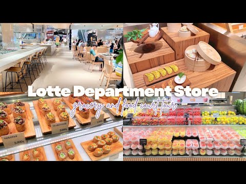 Loja de departamentos Lotte: passeio pela mercearia e praça de alimentação #koreanfood