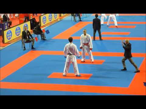 ECh 2016, kumite male +84Kg, aka Maniscalco ITA vs ErkanTUR