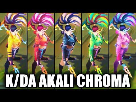 All KDA ALL OUT Akali Chroma Skins Spotlight - Baddest Exclusive (League of Legends)