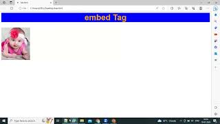 How to use embed tag in HTML