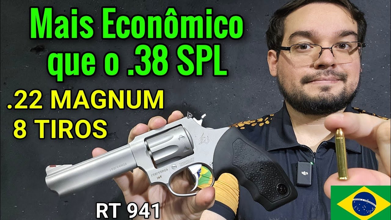 Substitui o .38? Revólver .22 MAGNUM de 8 Tiros é Bom pra Defesa? Taurus RT 941 (Permitido)