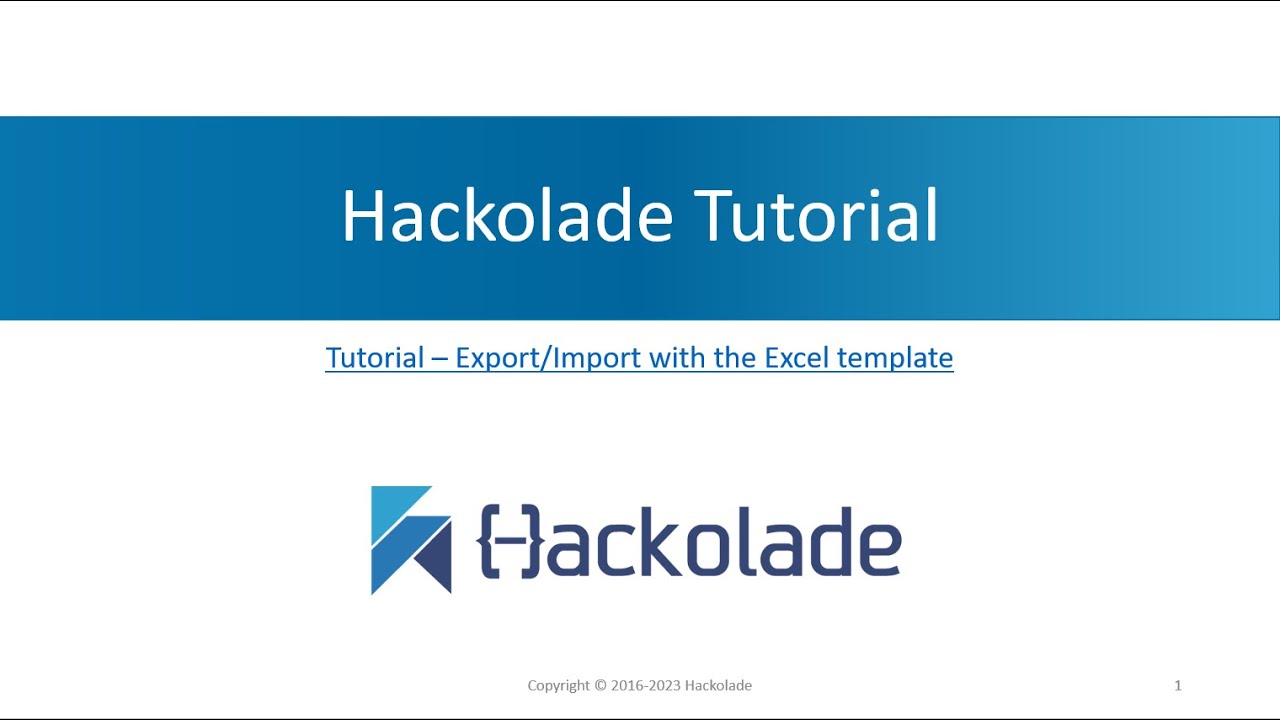 How-To: Export Import with Excel template