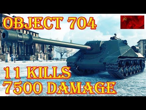 Object 704  11 Kills, 7500 Damage  WINTER HIMMELSDORF  WORLD OF TANKS (WOT)