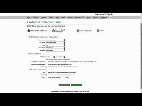 Sage Business Cloud - Accounting: Customer Statement Run
