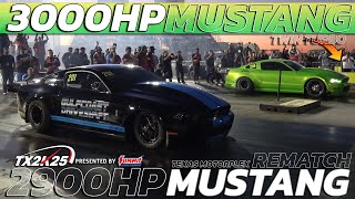 3000HP Twin Turbo Mustang vs. 2900HP GT500: REMATCH at TX2K25