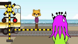 【ふみきりアニメ】 なぞなぞトレイン