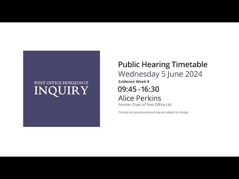 Alice Perkins - Day 146 AM (05 June 2024) - Post Office Horizon IT Inquiry