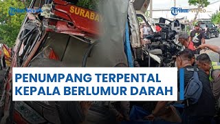 Detik-detik Bus Eka vs Bus Sugeng Rahayu Adu Banteng di Ngawi, Penumpang Terpental di Jalan Aspal