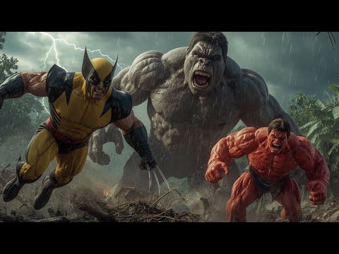 Wolverine & Red Hulk vs Kong | Ultra 4k Epic Cinematic Battle Scene 