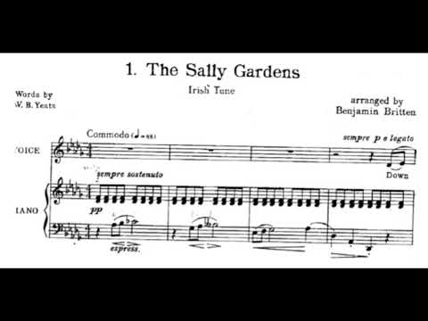 BRITTEN " The Sally Garden " piano accompaniment with score contralto voice Irish Lyric Song karaoke