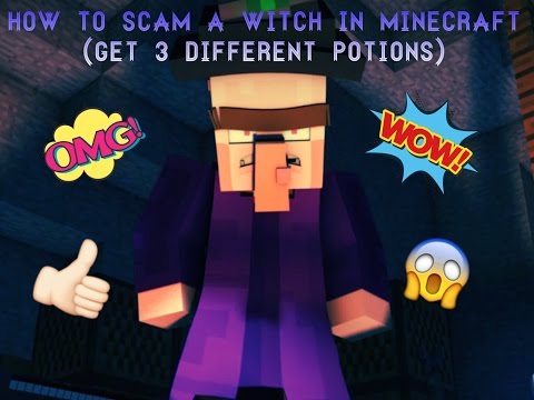 How to scam a witch in minecraft * 3 different potions* MUST WATCH!!