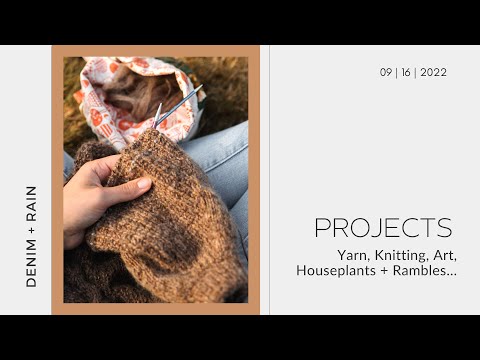 Denim + Rain | Knitting Projects | Yarn, Art, Houseplants, and Rambles | Knitting Podcast | 9.16.22