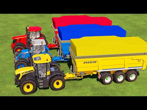 HARVEST & TRANSPORT WOODCHIPS WITH JCB FASTRAC, FENDT AND JOHN DEERE TRACTOR! FS22