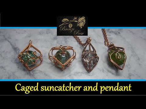 Caged suncatcher and pendant - wire wrapping / weaving tutorial