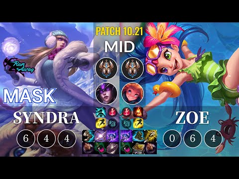 RNW Mask Syndra vs Zoe Mid - KR Patch 10.21