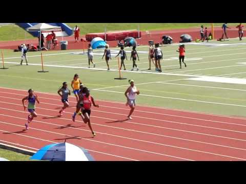 2017 USATF Gulf Assiciation 11-12 Girls 100 Meter Dash Prelims Heat 2/5