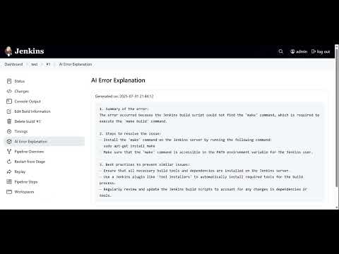 Explain Error Plugin – Demo v1 (Jenkins AI Error Analysis)