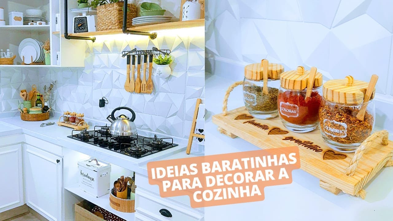 IDEIAS Fáceis e Baratas para DECORAR a COZINHA + DECORANDO MINHA BANCADA