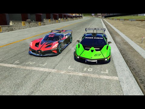 Lamborghini Essenza SCV12 2021 vs Bugatti Bolide 2020 at Old Spa