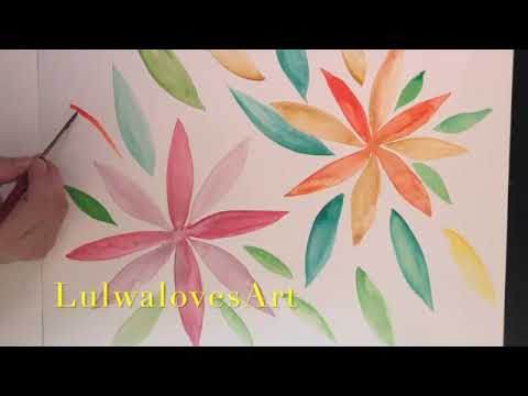 How to draw big flowers with watercolor - LukwalovesArt