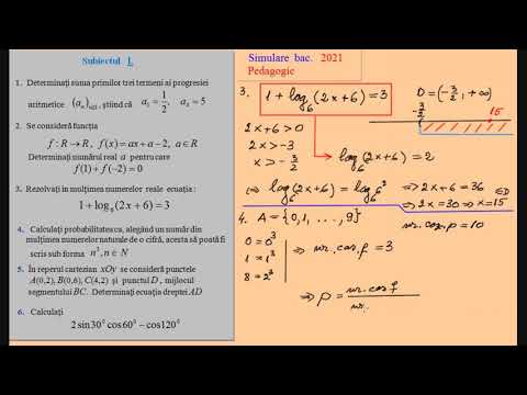 Simulare Bac 2021 - Matematica - Pedagogic