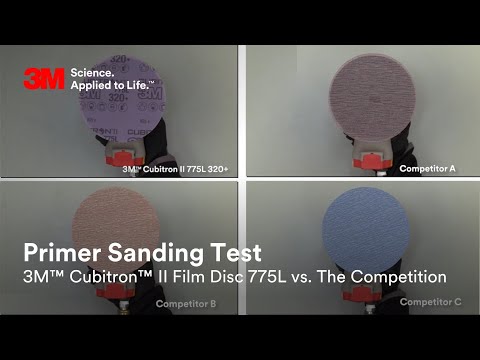 Primer Sanding Test: 3M™ Cubitron™ II Film Disc 775L vs. The Competition