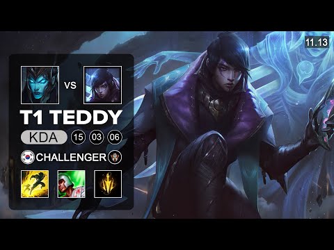 T1 Teddy Aphelios ADC vs Kalista - KR Challenger Patch 11.13