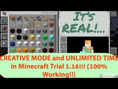 The Crafting GamerZ - How To Get CREATIVE MODE and UNLIMITED TIME in Minecraft Trial 1.16!! | 100% Working!! (It's REAL!)!