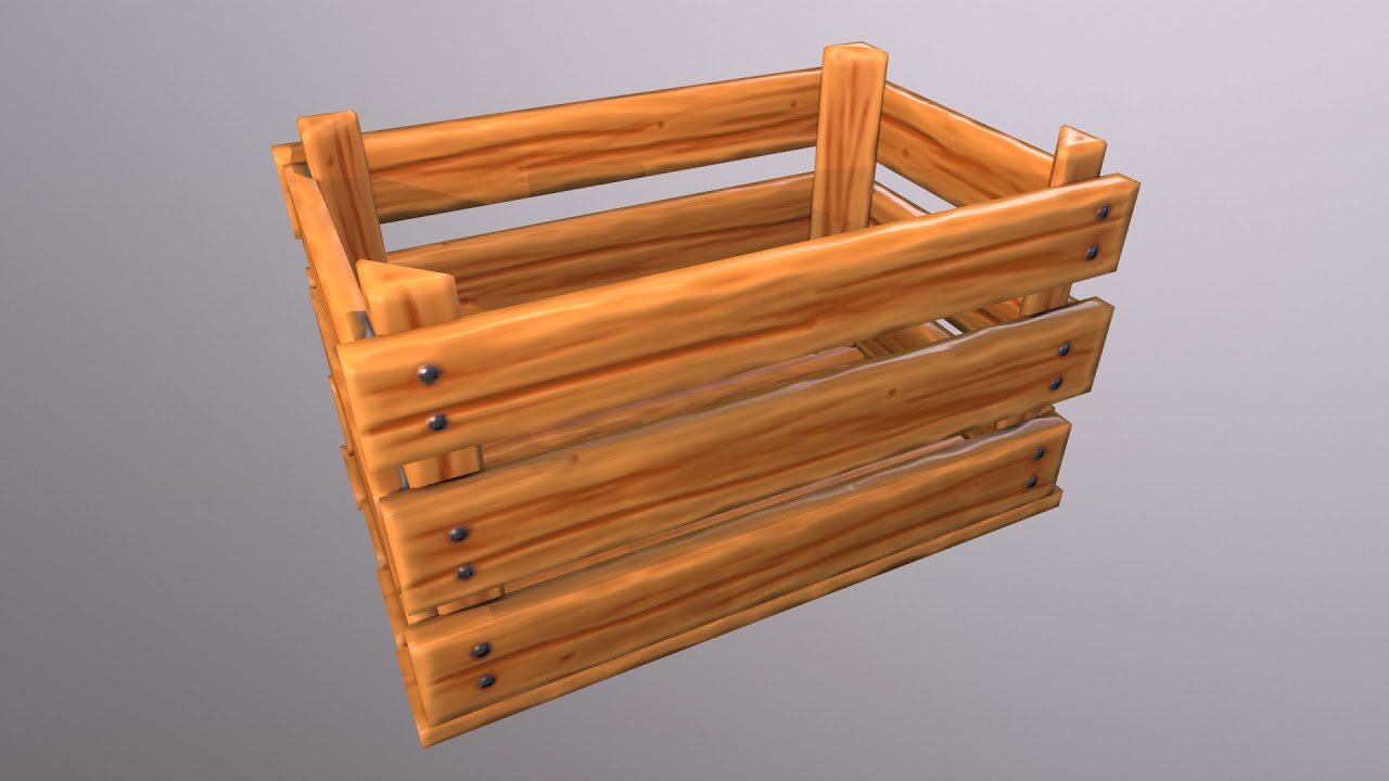 Stylized wood crate 3D Model