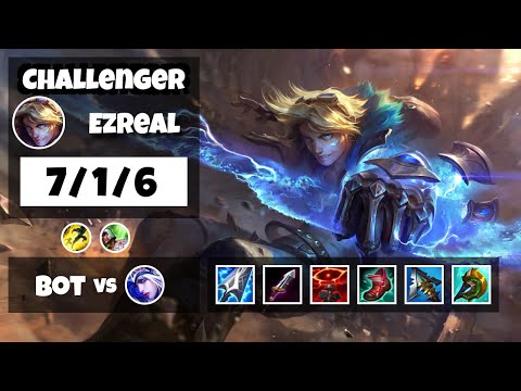 Ezreal Bot Lane 11.17 Challenger Gameplay Replay S11 (7/1/6) - EU