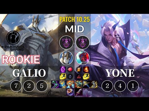 IG Rookie Galio vs Yone Mid - KR Patch 10.25