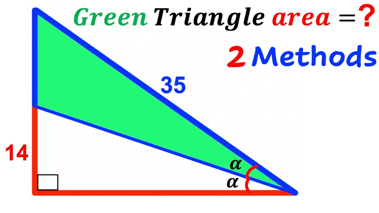 Can you find area of the Green shaded Triangle? | (Triangles) | #math #maths | #geometry