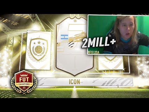 HUGE 2MILLION COINS ICON PACKED FROM GOLD 2 FUT CHAMPS REWARDS  FIFA21