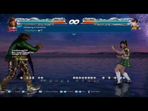 Eddy 55 Damage Combo for Relax Headspring to Handstand Perch Flop Kick Season 4.20 Tekken 7