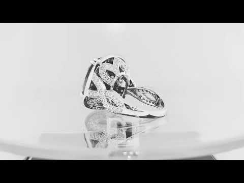 One of a kind Black Diamond Engagement Ring Platinum Unique Handmade Certified