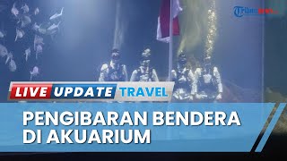 Melihat Sakralnya Pengibaran Bendera Merah Putih di Akuarium Terbesar se-Indonesia di Pangandaran