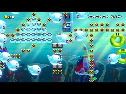 水中のダッシュ半自動(Y→) Keep running (短い) by ŕìku1109 - SUPER MARIO MAKER - NO COMMENTARY 1bb