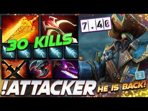 [7.40] Attacker LEGENDARY Kunkka is BACK 30 KILLS - Dota 2 Pro Gameplay [Watch & Learn]